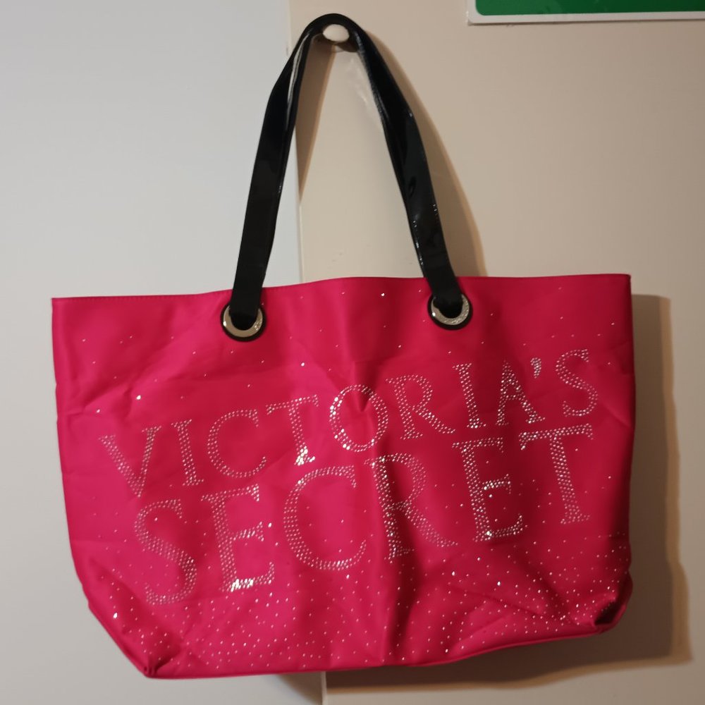 Victoria’s Secret Fuchsia Pink Rhinestone Tote Bag